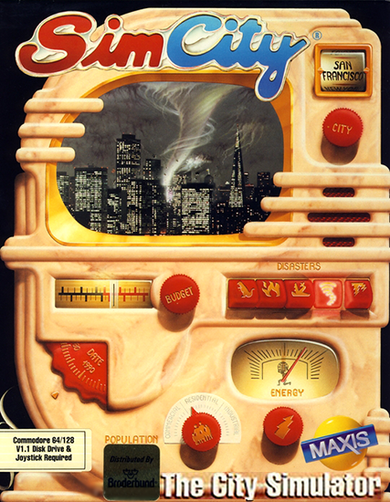 Sim City box art for Commodore 64